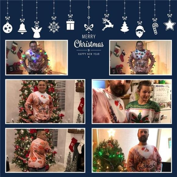 HoHoHo Unisex Christmas for Men Women Pullover Sweater Crewneck Long Sleeve Top - Picture 6 of 6